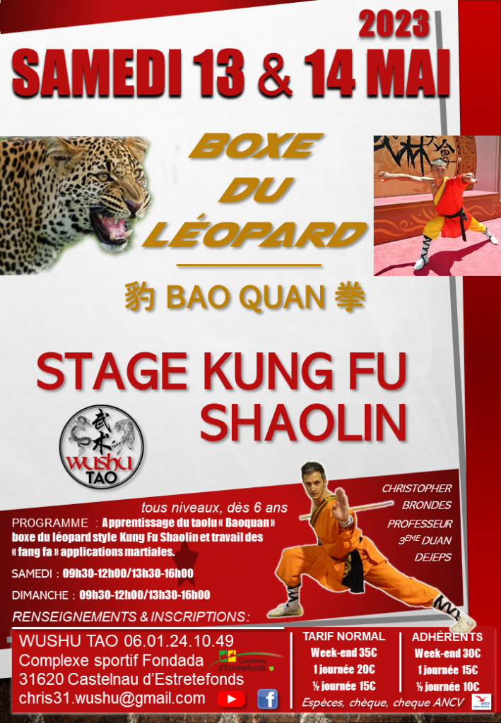 AFFICHE STAGE baoquan leopard mai 2023