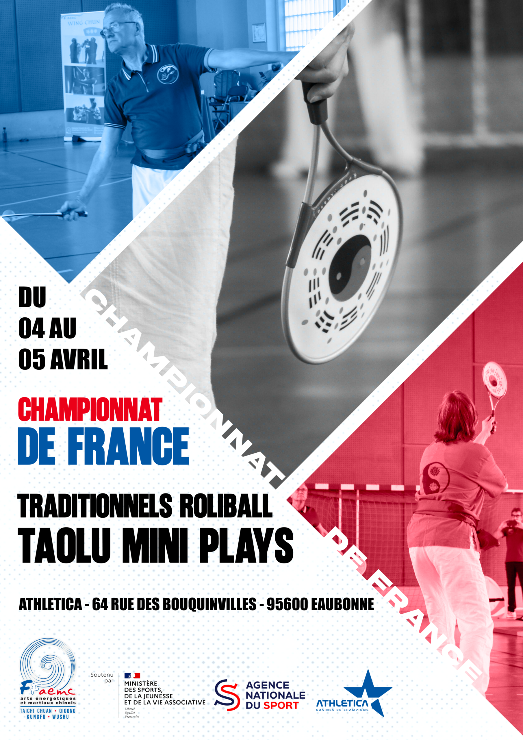 championnat_de_france_traditionnels_roliball_taolu_2026_eaubonne 🥋 Championnats de France Traditionnels ROLIBALL – Taolu & MiniPlay Le Championnat de France de Roliball 2026 se joue sur 2 épreuves : 🔥 Taolu (sans musique) 🎮 MiniPlay 📌 À noter : le règlement Taolu est celui du règlement AMCI 2026, disponible sur le site fédéral. 👉 Plus d’infos sur le site de la FFAEMC et du Comité Occitanie #FFAEMC #Roliball #Taolu #MiniPlay #ArtsMartiauxChinois